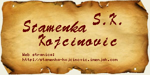 Stamenka Kojčinović vizit kartica